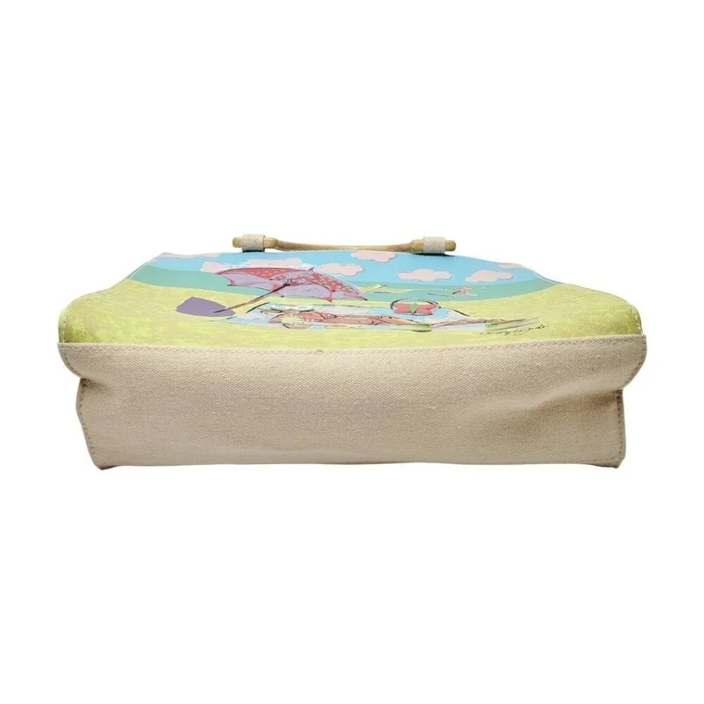 HAND PAINTED Woman's Hand bag Purse Multi Color Florida Beach Cruise Theme